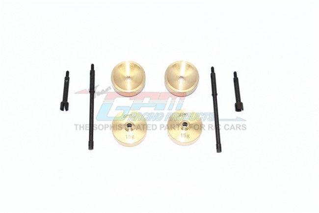 GPM STEEL #45 CVD DRIVE SHAFT BRASS WHEEL KNUCKLE AXLE AXIAL 1:24 DEADBOLT / JW