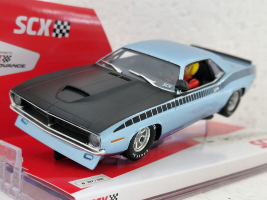 SCX Plymouth Cuda Trans Am Blue 1970 Limited Edition for Scalextric Slot Car 1/32