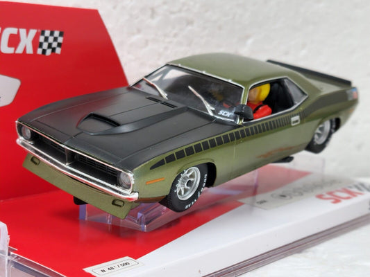 SCX Plymouth Cuda Trans Am Green 1970 Limited Edition for Scalextric Slot Car 1/32