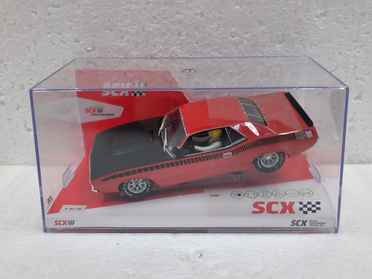 SCX Plymouth Cuda Trans Am Red 1970 Limited Edition for Scalextric Slot Car 1/32