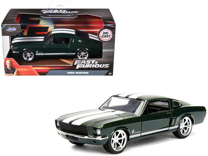 Sean's Ford Mustang Dark Green with White Stripes "Fast & Furious" Movie 1/32 Diecast Model Car by Jada  free shipping USA