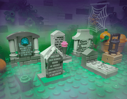"Uncle Ben" Gravestone - Halloween Tombstone MOC - Custom Printed - Made Using LEGO® Parts