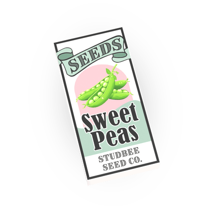 Seed Packet, Sweet Pea - Custom Printed Minifig Scale 1x2 Tile - Made Using LEGO® Parts