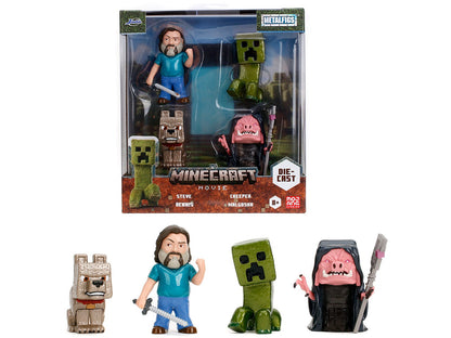 Set of 4 Diecast Figures "A Minecraft Movie" (2025) Movie "Metalfigs" Series Diecast Models by Jada  free shipping USA