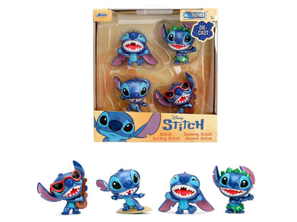Set of 4 Diecast Figures "Disney's Stitch" "Metalfigs" Series Diecast Models by Jada  free shipping USA