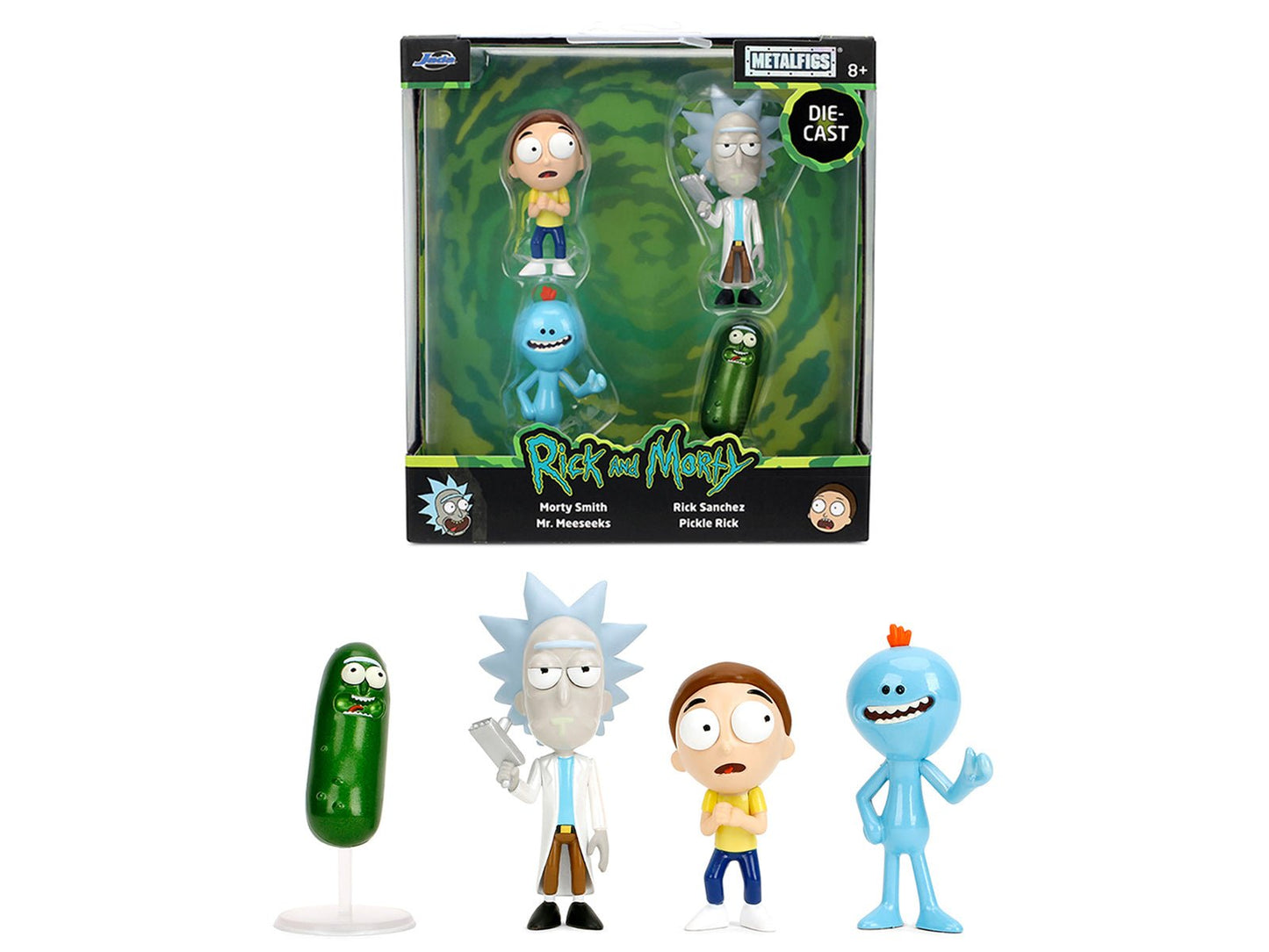Set of 4 Diecast Figures "Rick and Morty" (2013-Current) TV Series "Metalfigs" Series Diecast Models by Jada  free shipping USA