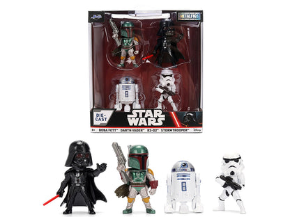 Set of 4 Diecast Figures "Star Wars" Movie Franchise "Metalfigs" Series Diecast Models by Jada  free shipping USA