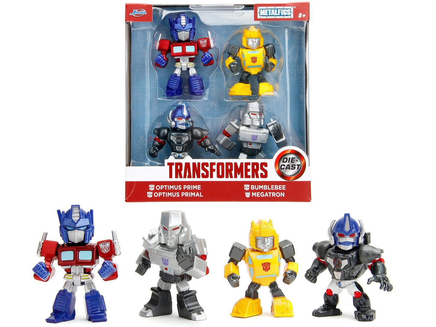 Set of 4 Diecast Figures "Transformers" TV Series "Metalfigs" Series Diecast Models by Jada  free shipping USA