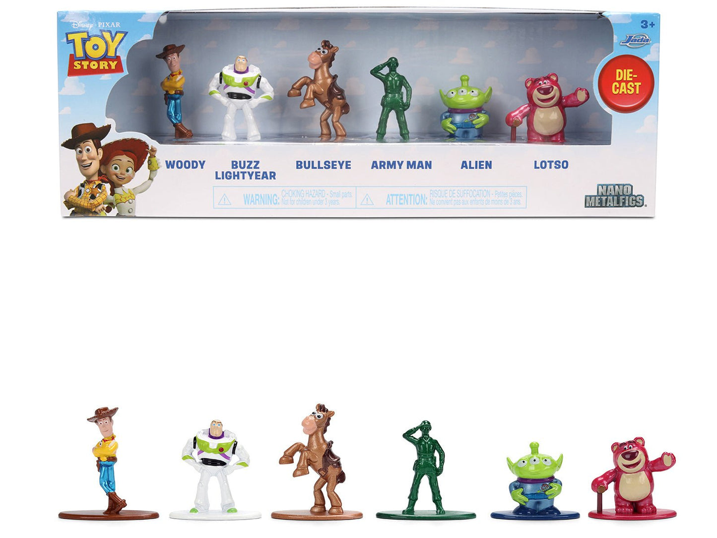 Set of 6 Diecast Figures "Toy Story" Movie Franchise "Nano Metalfigs" Series Diecast Models by Jada  free shipping USA