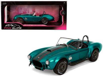 Shelby Cobra 427 MKII Teal Metallic with Gray Stripes "Pink Slips" Series 1/18 Diecast Model Car by Jada  free shipping USA