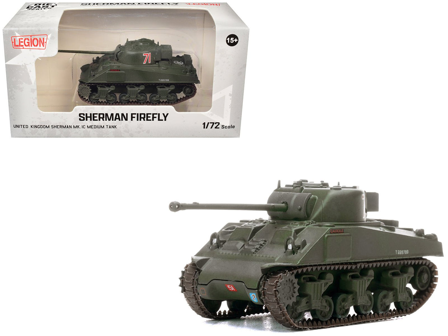 Sherman Firefly Mk.VC Medium Tank "Carole C Squadron 13th/18th Royal Hussars (Queen Mary’s Own) 27th Armoured Brigade Normandy" (1944) British Army 1/72 Diecast Model by Legion  free shipping USA