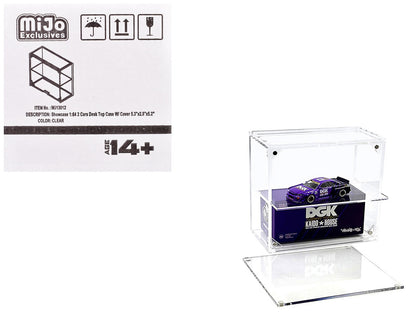 Showcase 2 Cars Desk Top Display Case with Cover "Mijo Exclusives" for 1/64 Scale Models  free shipping USA