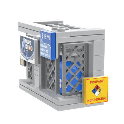 “Blue Dino” Propane Exchange - Gas Station - Minifig Scale Custom Set - Made Using LEGO® Parts