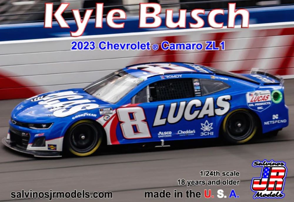 Salvinos Jr Models 2023KBL 1/24 Kyle Busch 2023 NASCAR Chevrolet Camaro ZL1 Race