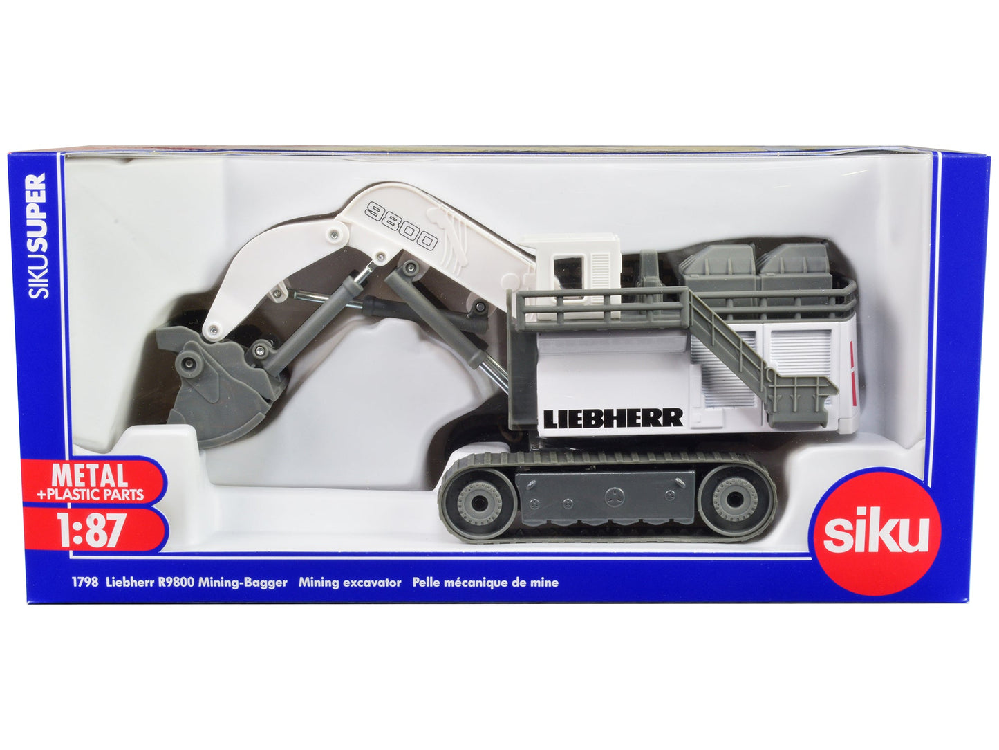 Liebherr R9800 Mining Excavator White and Gray 1/87 (HO) Diecast Model by Siku  free shipping USA