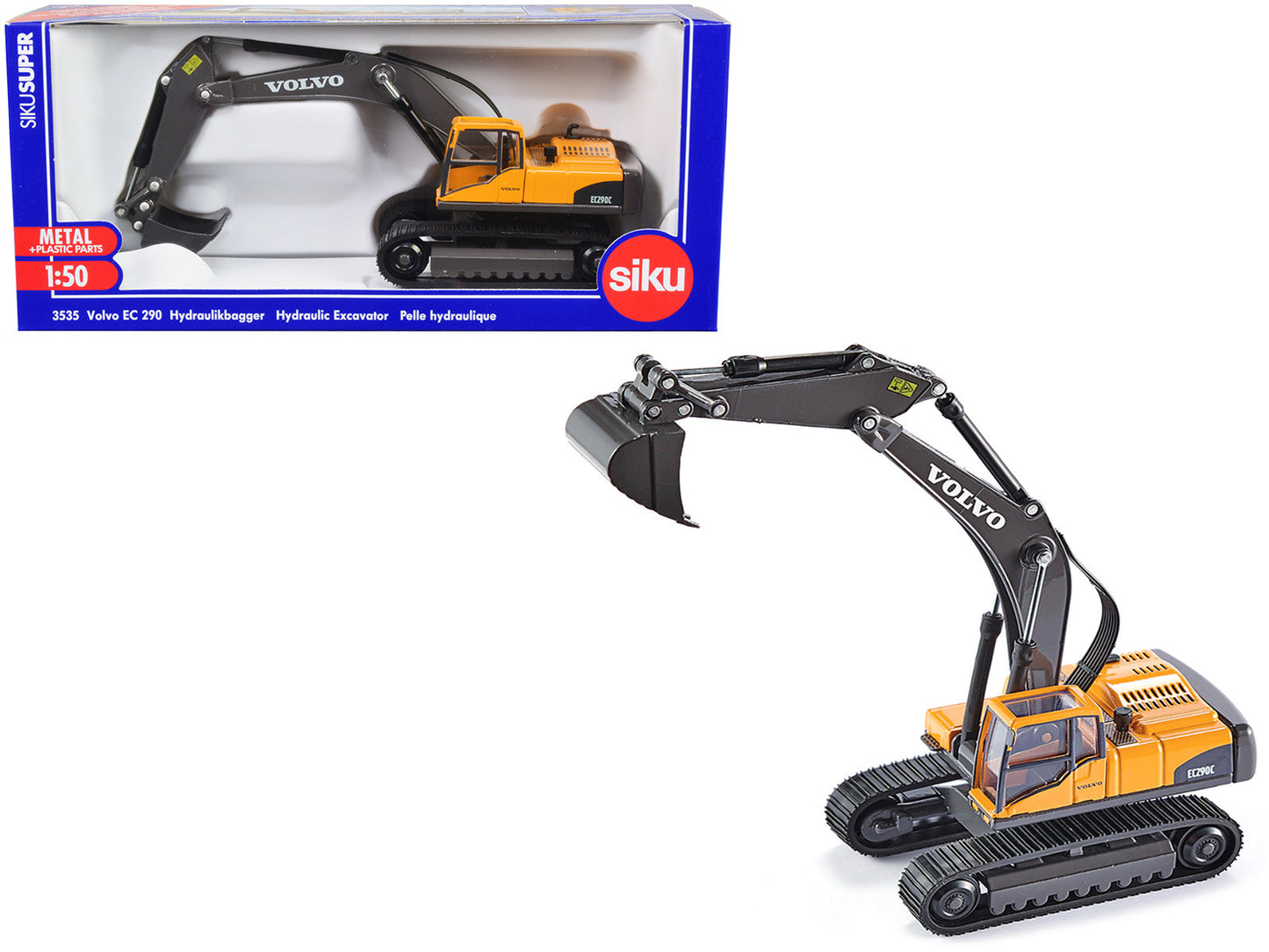 Volvo EC290 Hydraulic Excavator Yellow 1/50 Diecast Model by Siku  free shipping USA