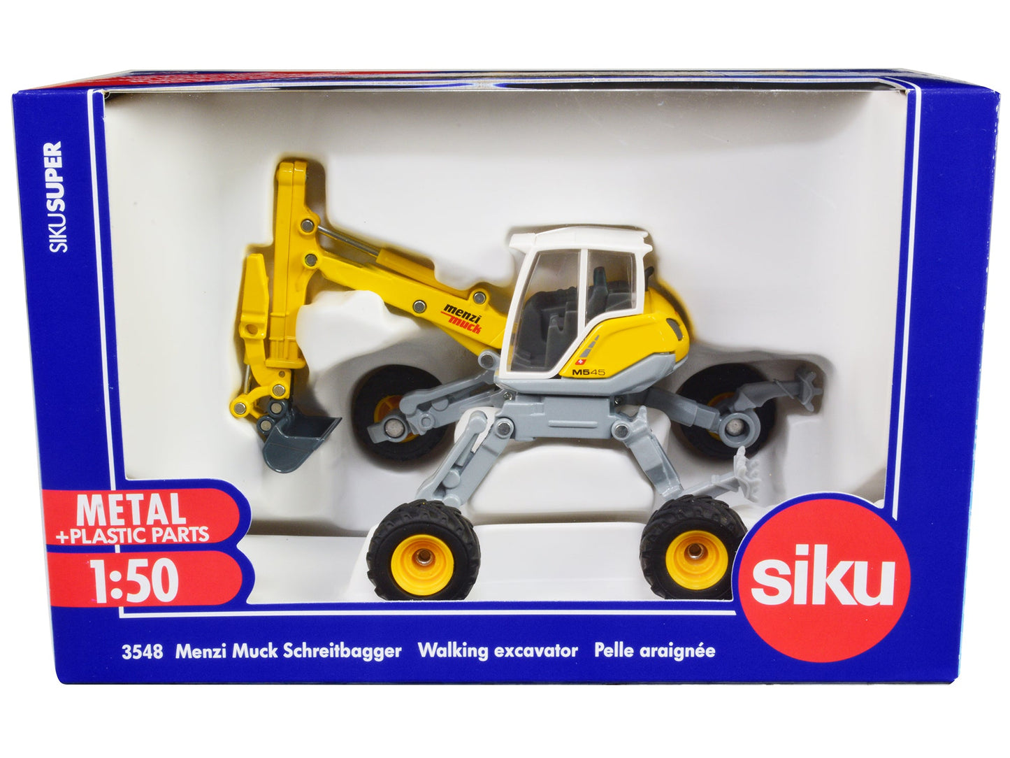 Menzi Muck M545 Walking Excavator Yellow with White Top 1/50 Diecast Model by Siku  free shipping USA
