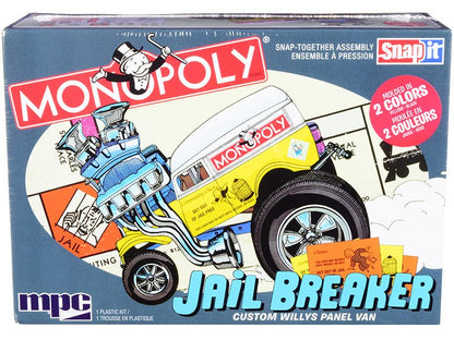 Skill 1 Snap Model Kit Custom Willys Panel Van Jail Breaker "Monopoly" 1/25 Scale Model by MPC  free shipping USA