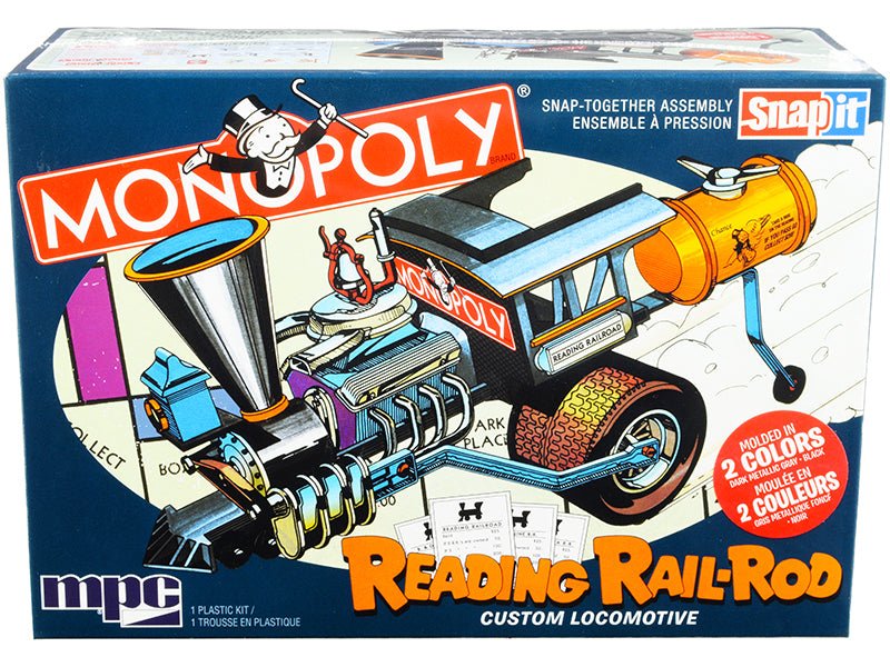 Skill 1 Snap Model Kit Reading Rail Rod Custom Locomotive "Monopoly" 1/25 Scale Model by MPC  free shipping USA