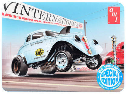 Skill 2 Model Kit 1933 Willys Gasser "Ohio George" with Collectible Tin Packaging 1/25 Scale Model by AMT  free shipping USA