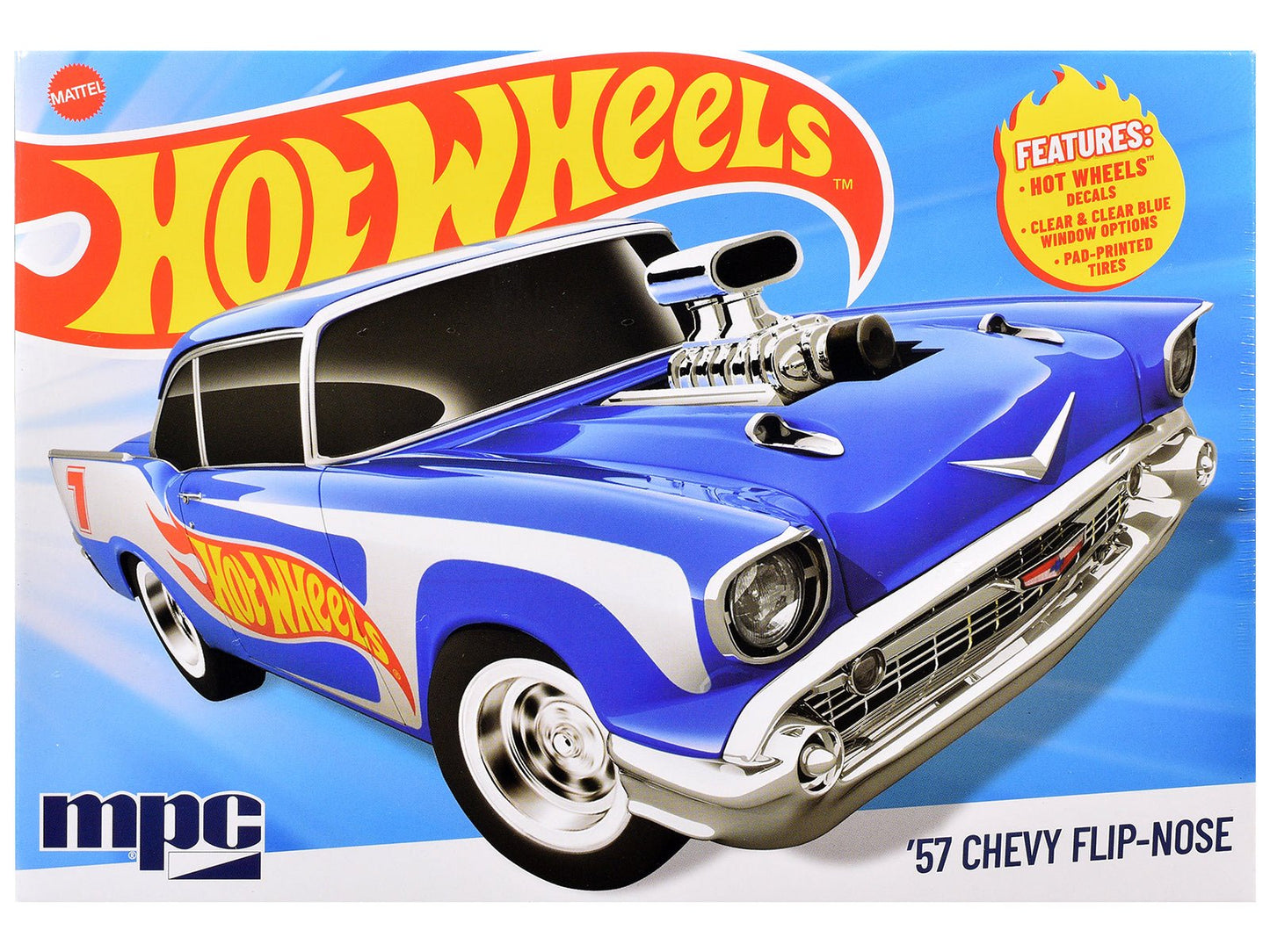 Skill 2 Model Kit 1957 Chevrolet Sedan Flip-Nose "Hot Wheels" 1/25 Scale Model by MPC  free shipping USA