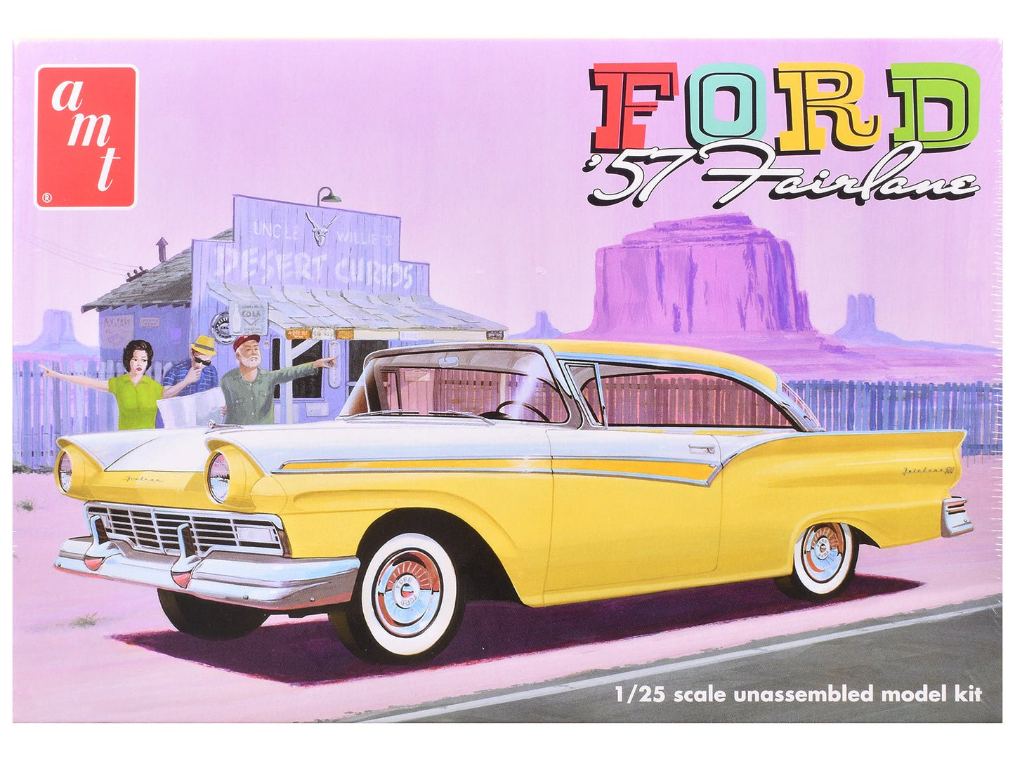 Skill 2 Model Kit 1957 Ford Fairlane Hardtop 3-in-1 Kit 1/25 Scale Model by AMT  free shipping USA