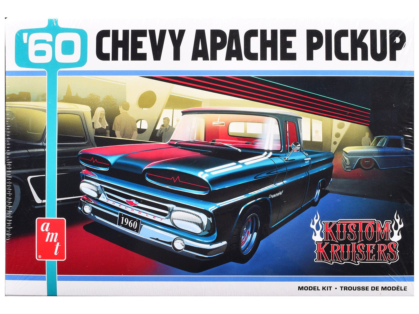 Skill 2 Model Kit 1960 Chevrolet Apache Pickup Truck "Kustom Kruisers" 1/25 Scale Model by AMT  free shipping USA