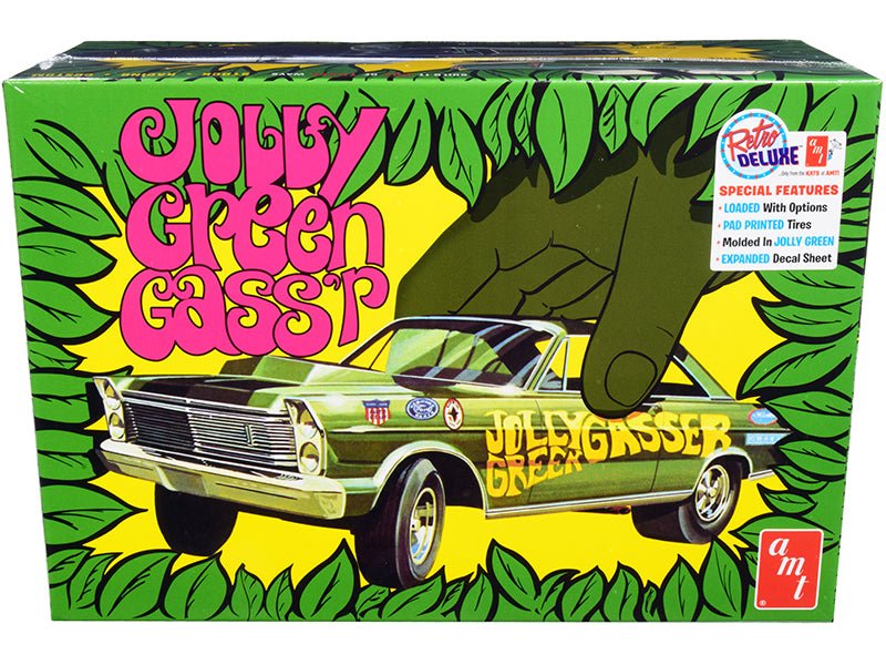 Skill 2 Model Kit 1965 Ford Galaxie "Jolly Green Gasser" 3-in-1 Kit 1/25 Scale Model by AMT  free shipping USA