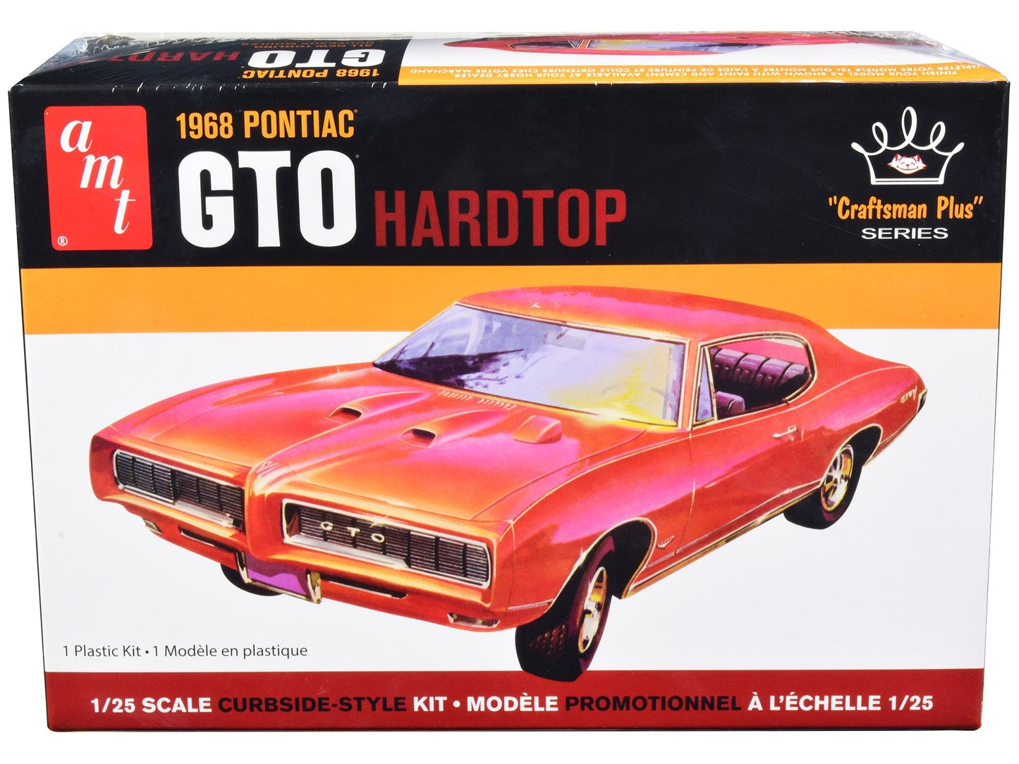 Skill 2 Model Kit 1968 Pontiac GTO Hardtop "Craftsman Plus" Series 1/25 Scale Model by AMT  free shipping USA