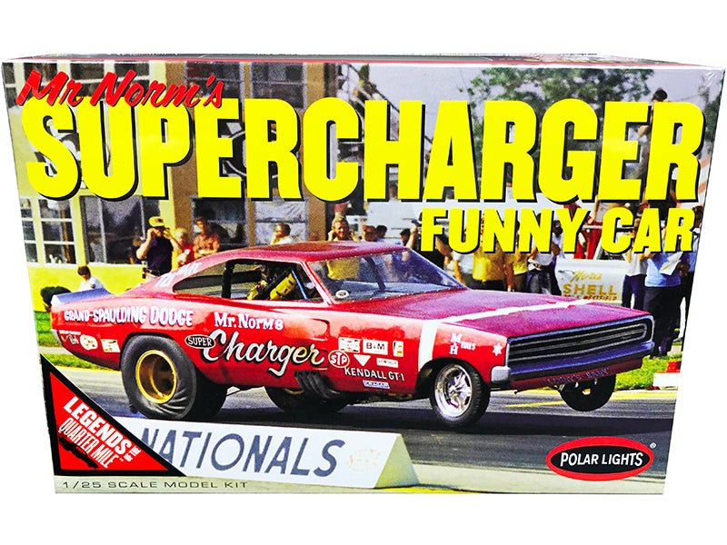 Skill 2 Model Kit 1969 Dodge Charger Funny Car "Mr. Norm's Supercharger" "Legends of the Quarter Mile" 1/25 Scale Model by Polar Lights  free shipping USA