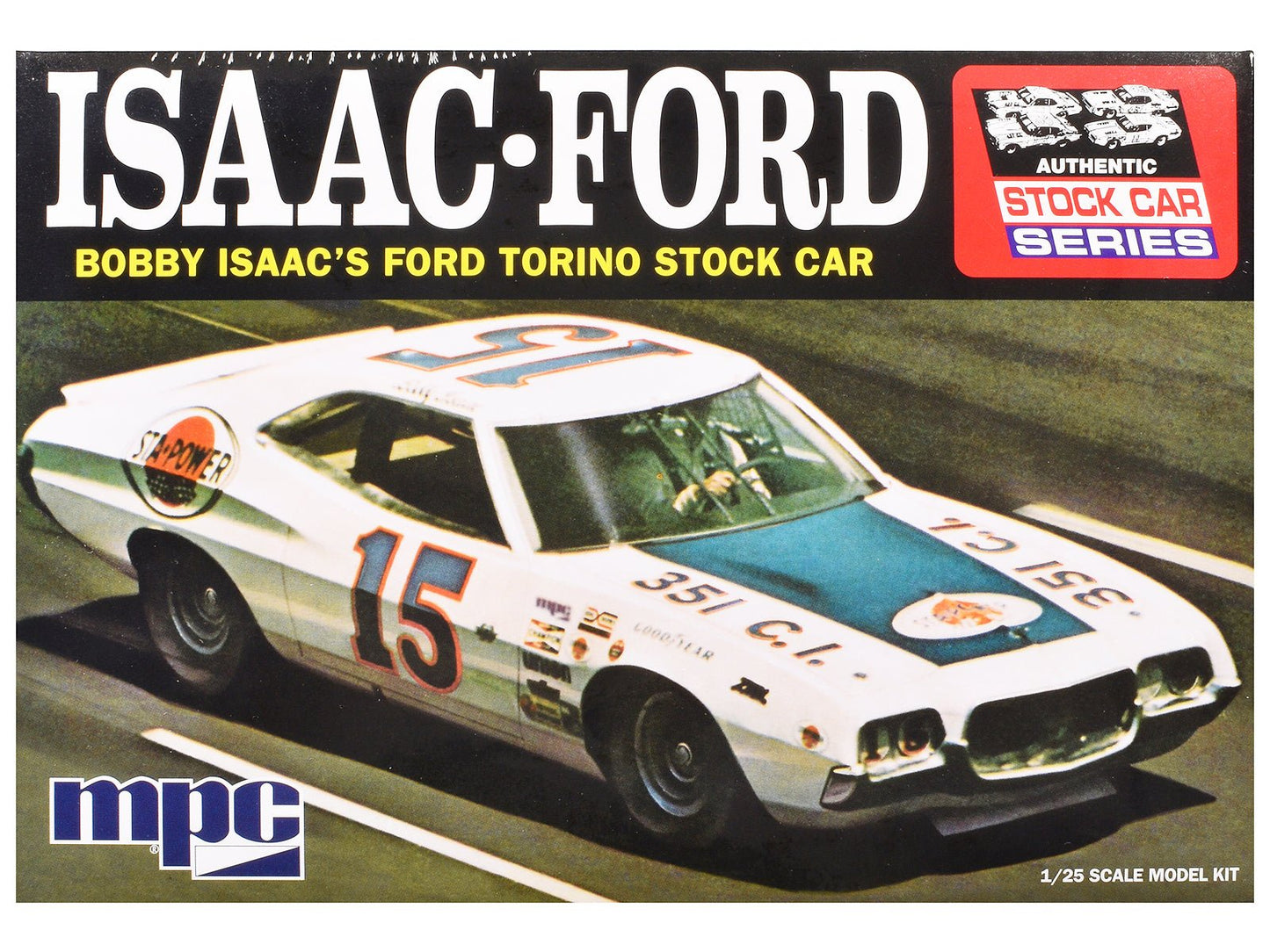 Skill 2 Model Kit 1972 Ford Torino Stock Car "Bobby Isaac" 1/25 Scale Model by MPC  free shipping USA