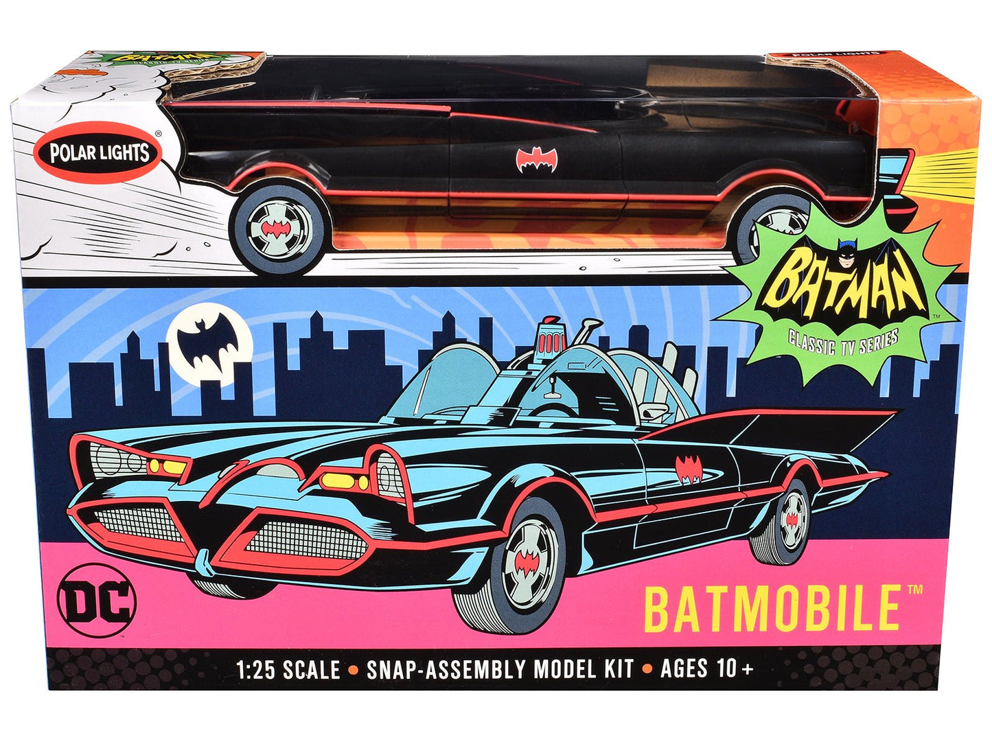 Skill 2 Model Kit Batmobile "Batman" (1966-1968) TV Series 1/25 Scale Model by Polar Lights  free shipping USA
