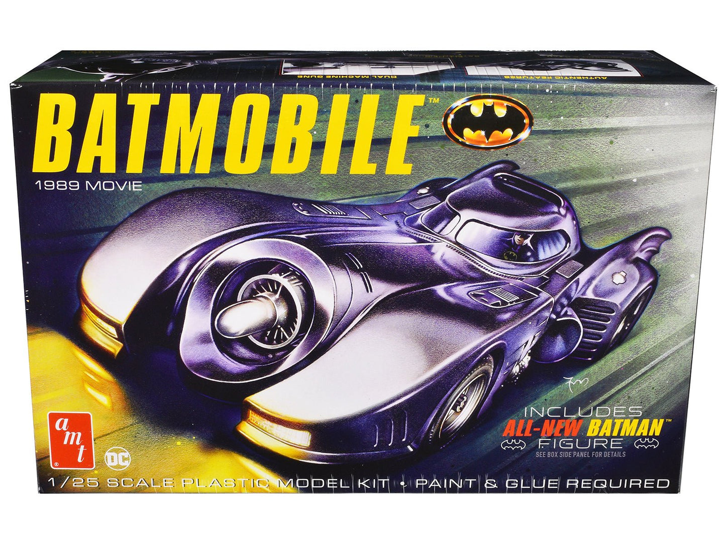Skill 2 Model Kit Batmobile with Seated Batman Figure "Batman" (1989) Movie 1/25 Scale Model by AMT  free shipping USA