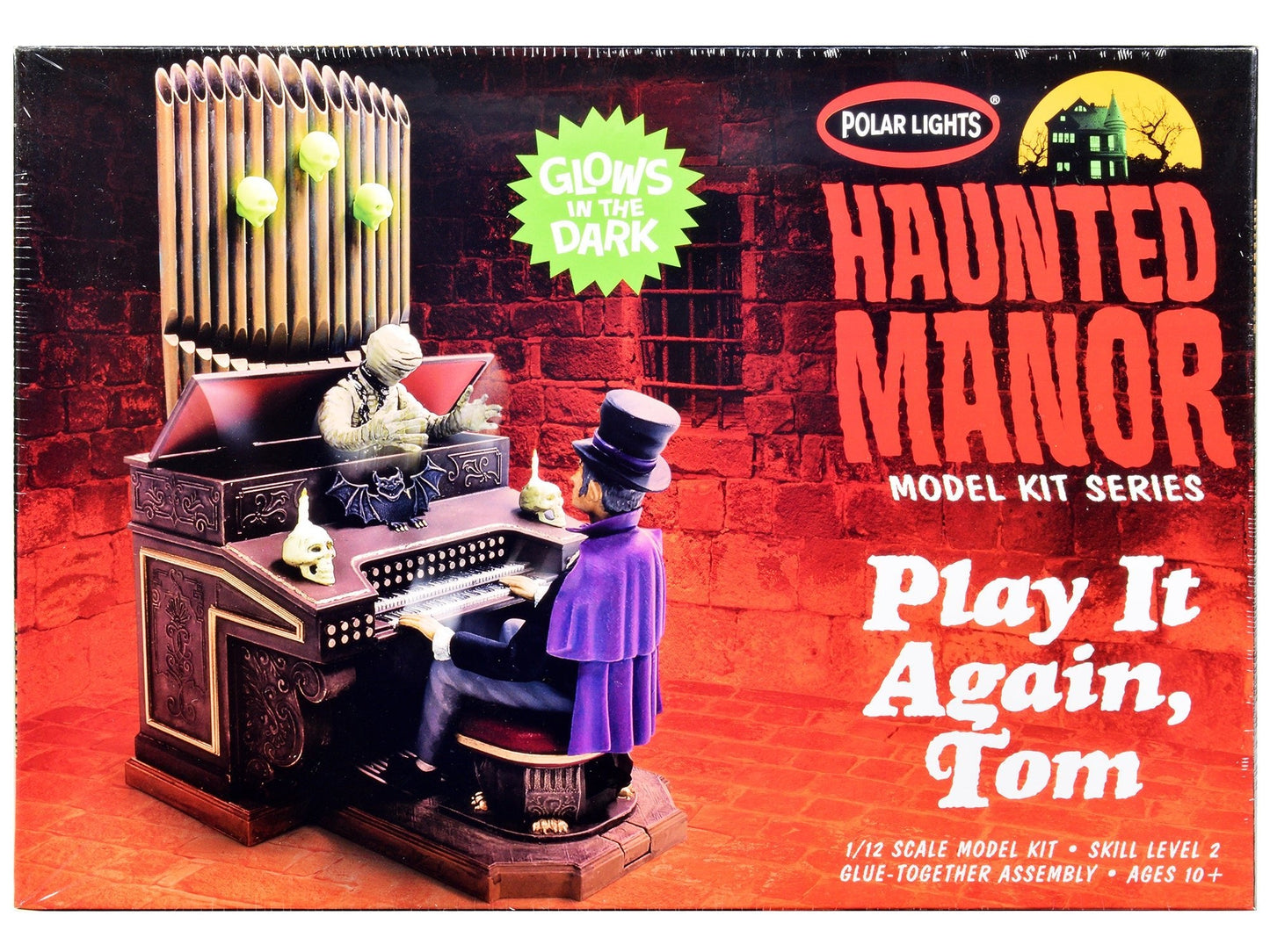 Skill 2 Model Kit Haunted Manor "Play it Again Tom" Diorama Set 1/12 Scale Model by Polar Lights  free shipping USA