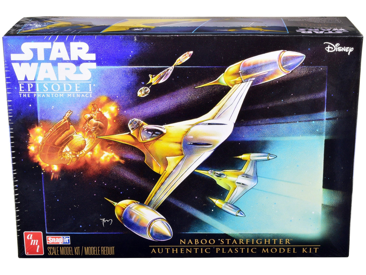 Skill 2 Model Kit Naboo Starfighter Spaceship "Star Wars: Episode I - The Phantom Menace" (1999) Movie 1/48 Scale Model by AMT  free shipping USA