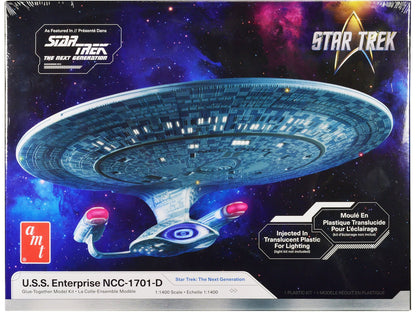 Skill 2 Model Kit U.S.S. Enterprise NCC-1701-D Space Ship "Star Trek: The Next Generation" (1987-1994) TV Series 1/1400 Scale Model by AMT  free shipping USA