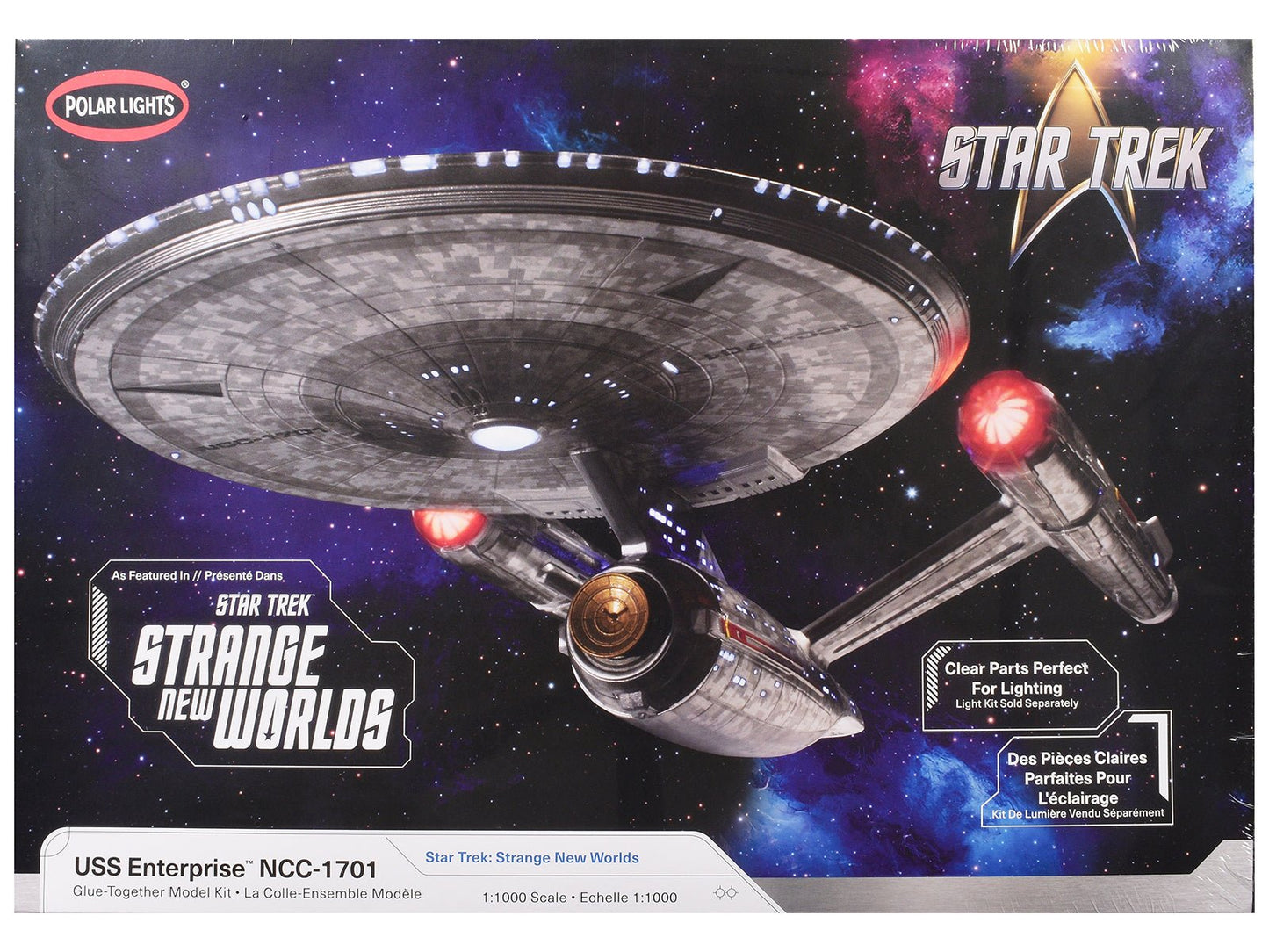 Skill 2 Model Kit USS Enterprise NCC-1701 Spacecraft "Star Trek: Strange New Worlds" (2022-Current) TV Series 1/1000 Scale Model by Polar Lights  free shipping USA