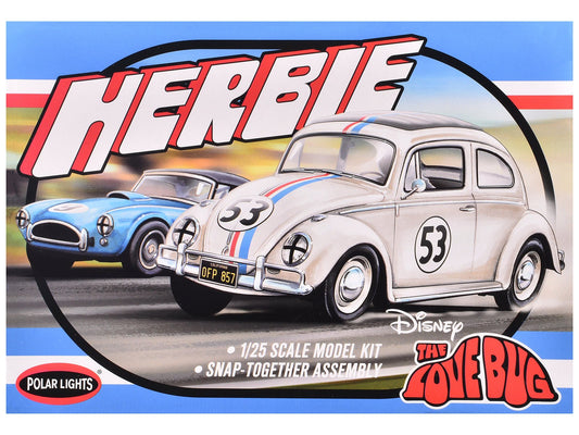 Skill 2 Model Kit Volkswagen Beetle Herbie "The Love Bug" (1969) Movie 1/25 Scale Model by Polar Lights  free shipping USA