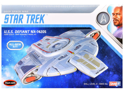 Skill 2 Snap Model Kit USS Defiant NX-74205 Starship "Star Trek: Deep Space Nine" (1993-1999) TV Series 1/1000 Scale Model by Polar Lights  free shipping USA