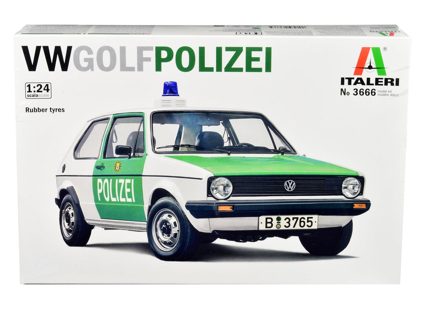 Skill 3 Model Kit 1978 Volkswagen Golf "Berlin Polizei (Police) Department" 1/24 Scale Model by Italeri  free shipping USA