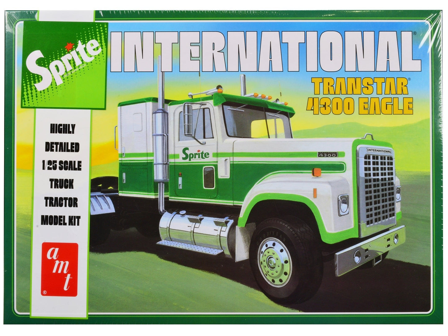 Skill 3 Model Kit International Transtar 4300 Eagle Truck Tractor "Sprite" 1/25 Scale Model by AMT  free shipping USA