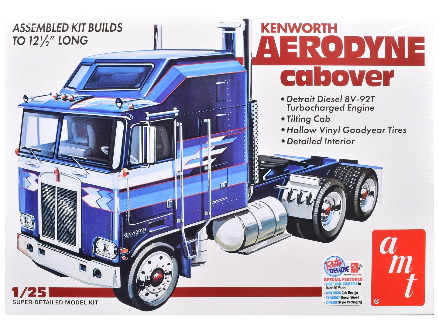 Skill 3 Model Kit Kenworth Aerodyne Cabover Truck Tractor 1/25 Scale Model by AMT  free shipping USA