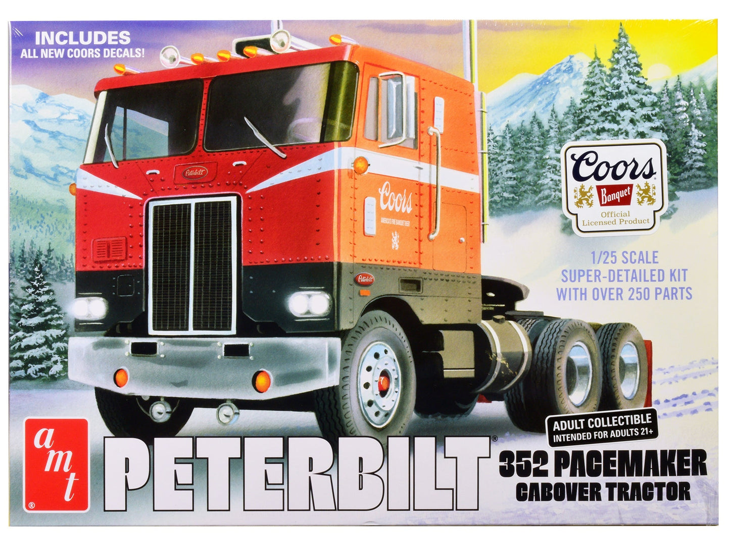 Skill 3 Model Kit Peterbilt 352 Pacemaker Cabover Tractor "Coors" 1/25 Scale Model by AMT  free shipping USA