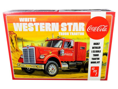Skill 3 Model Kit White Western Star Semi Truck Tractor "Coca-Cola" 1/25 Scale Model by AMT  free shipping USA