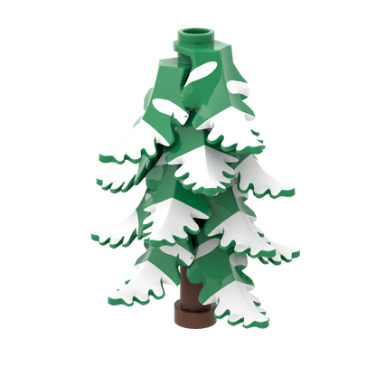 Green Plant Leaf - Covered Snow - Winter - Custom Printed - Made Using a LEGO® Part