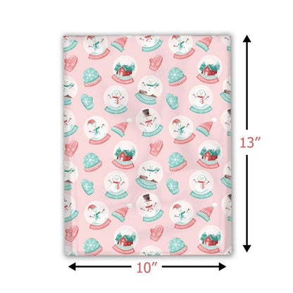 Snow Globe Poly Mailers Size 10x13 Christmas Shipping Bags