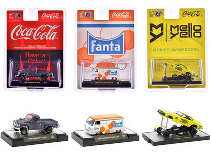 "Sodas" Set of 3 pieces Release 44 Limited Edition to 8250 pieces Worldwide 1/64 Diecast Model Cars by M2 Machines  free shipping USA