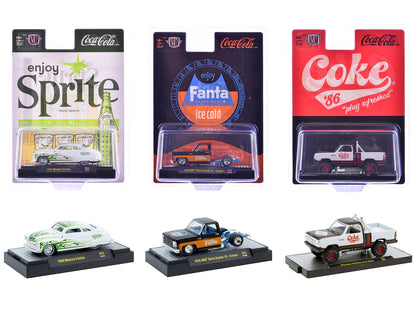 "Sodas" Set of 3 pieces Release 54 Limited Edition to 10000 pieces Worldwide 1/64 Diecast Model Cars by M2 Machines  free shipping USA