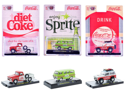 "Sodas" Set of 3 pieces Release 57 Limited Edition to 10000 pieces Worldwide 1/64 Diecast Model Cars by M2 Machines  free shipping USA