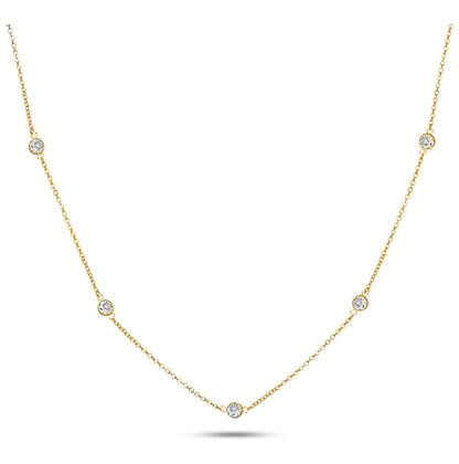 Solid Sterling Silver Round Cut Station Necklace by Donatello Gian